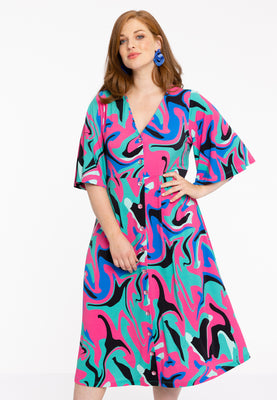 Dress circlesleeve GROOVY - turquoise - #1