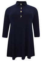 Tunic wide bottom buttons DOLCE - blue - #4