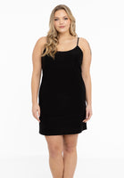 Slip dress spaghetti straps - black - #1