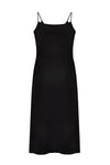Slip dress midi spaghetti straps - black