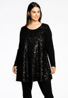 Tunic wide bottom SEQUINS - black 