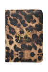 Passport holder leopard - brown