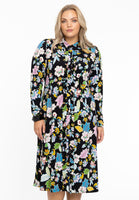 Blouse-dress FLOWERPOWER - black - #1