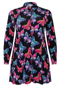 Blouse BUTTERFLIES - black - #4