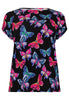 Shirt wide BUTTERFLIES - black - #4