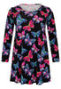 Tunic wide bottom BUTTERFLIES - black  - #4