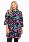 Tuniek wide bottom HEARTS - black