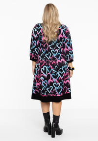 Jurk met pofmouw HEARTS - black - #3