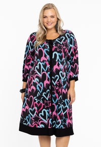 Jurk met pofmouw HEARTS - black - #1