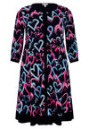 Jurk met pofmouw HEARTS - black - #4