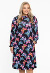 Dress puff sleeves butterflies - Zwart