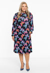 Dress puff sleeves butterflies - Zwart