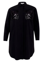 Blouse-dress sequins - black - #4