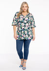 Tunic flare ruffle sleeve opal - Zwart
