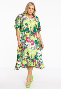 Dress oversized frilled AMALFI - bright green - #5