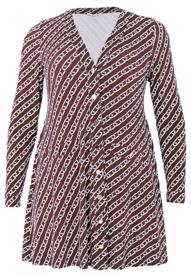 Cardigan V-neck CATENA - brown - #2