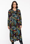 Wrap Dress PALM LEO - black