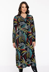 Wrap Dress PALM LEO - black - #1