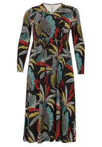 Wrap Dress PALM LEO - black - #4