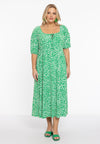 Jurk met gesmokte taille green leo - Groen