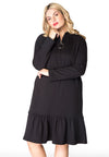 Dress-sweater ruffled - black 