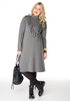 Dress turtle neck ruffled - grey 