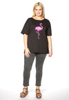 Shirt wide flamingo - black 