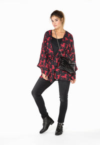 Kimono square sleeve HORSES - black - #2