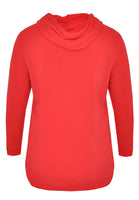 Sweater hooded Close to - red - #3