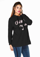 Sweater hooded Close to - black  - #1