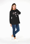 Sweater hooded Close to - black 