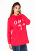 Sweater hooded Close to - red 