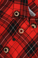 Blouse stone buttons check - red  - #5