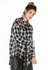 Blouse asymmetric check - black 