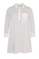 Blouse long placket short - white  - #4