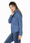 Blouse denim stretch - indigo