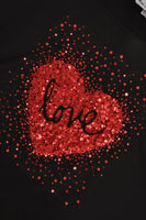 Shirt wide glitter love - black  - #5