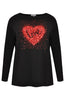 Shirt wide glitter love - black  - #4