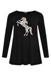 Tunic flare paillet horse - black - #4