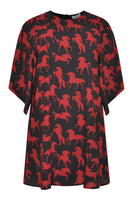 Dress wide sleeves HORSES - black  - #4