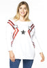 Shirt wide long sleeve STARS - white 