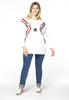 Shirt wide long sleeve STARS - white - #2