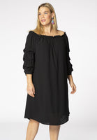 Dress puffed sleeves - black  - #1