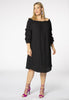 Dress puffed sleeves - black  - #2