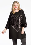 Tunic INTERLOCK heart - black 