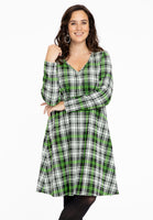 Dress A-line NEON CHECK - black  - #1