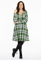 Dress A-line NEON CHECK - black  - #2