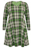 Dress A-line NEON CHECK - black  - #4