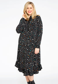 Blouse-dress frilled STARLIGHT - black - #1