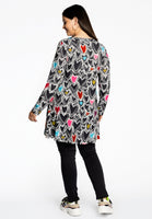 Tunic wide bottom HEARTS - black  - #3